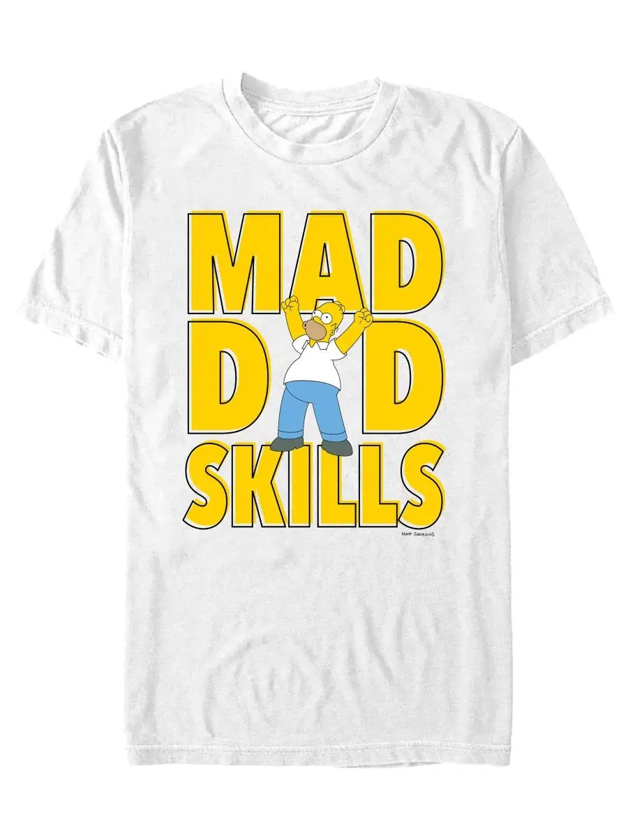 Футболка с принтом Mad Dad Skills, The Simpsons Fifth Sun — изображение 1 из 3, белый