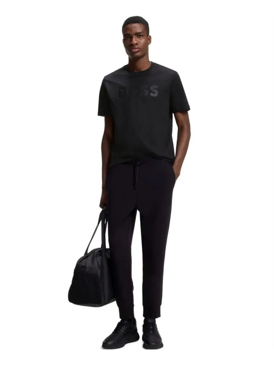 Футболка с логотипом Hugo Boss — изображение 4 из 5, черный