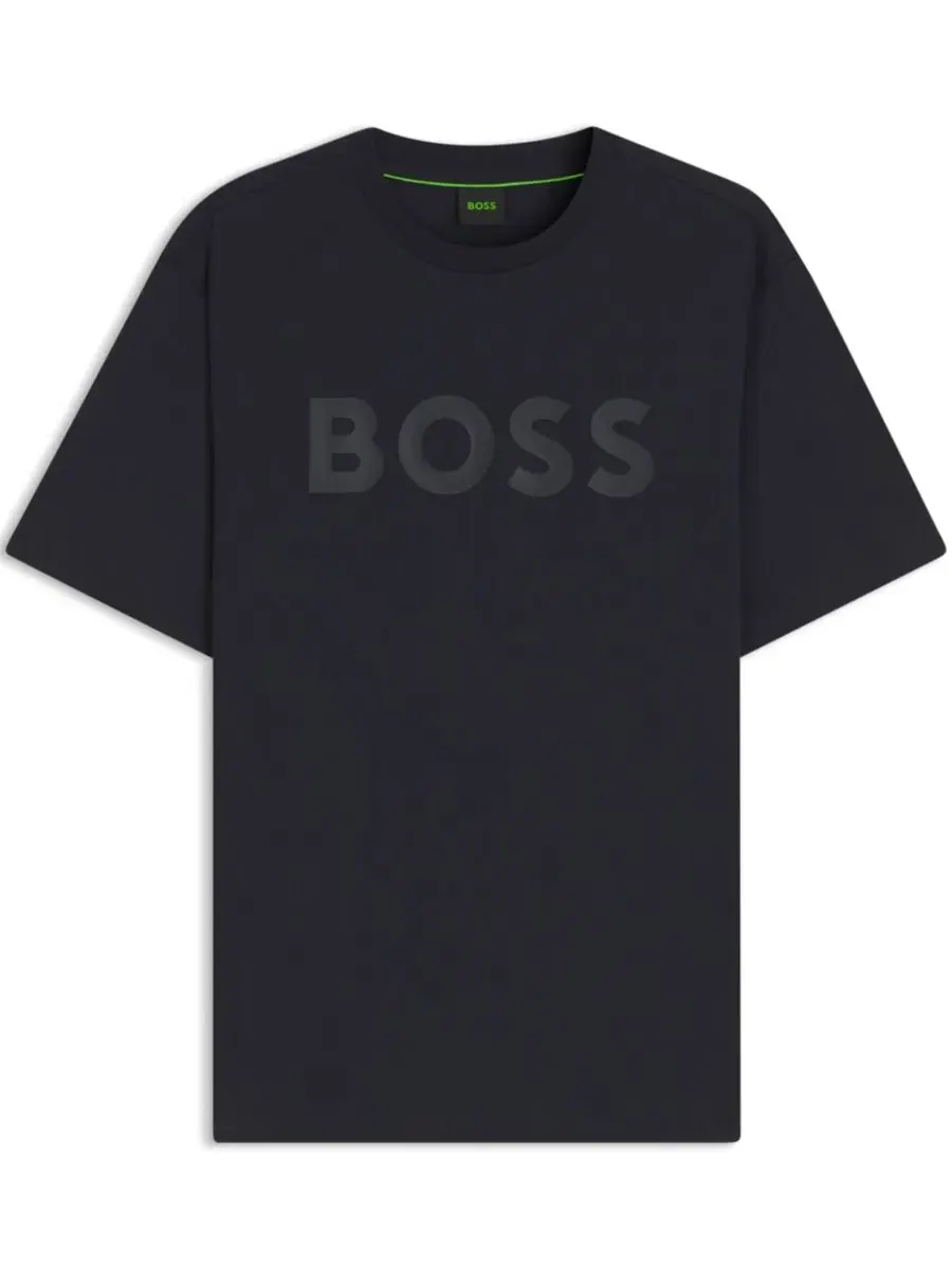 Футболка хлопковая с логотипом Hugo Boss — изображение 2 из 5, синий