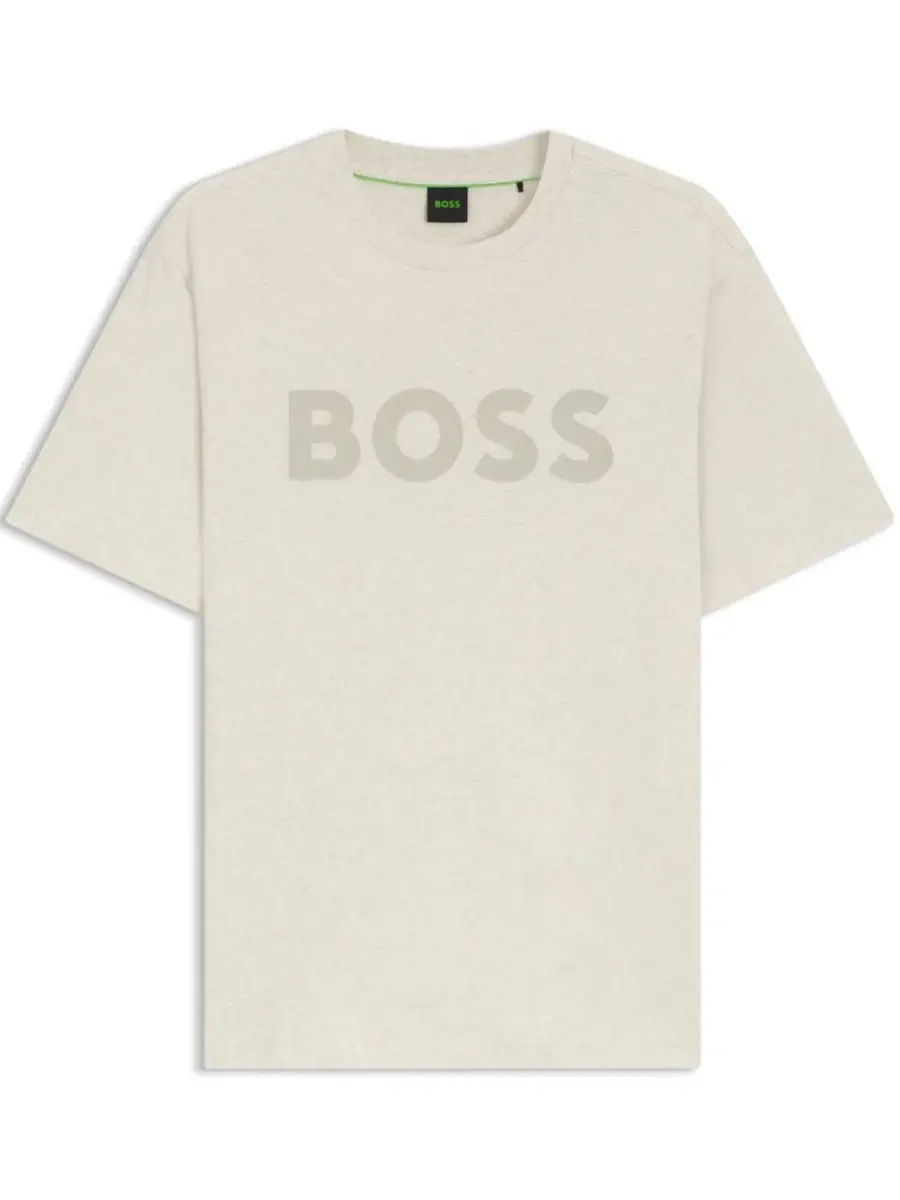 Футболка из хлопка с логотипом, модель Tonal Logo Hugo Boss — изображение 2 из 5, белый