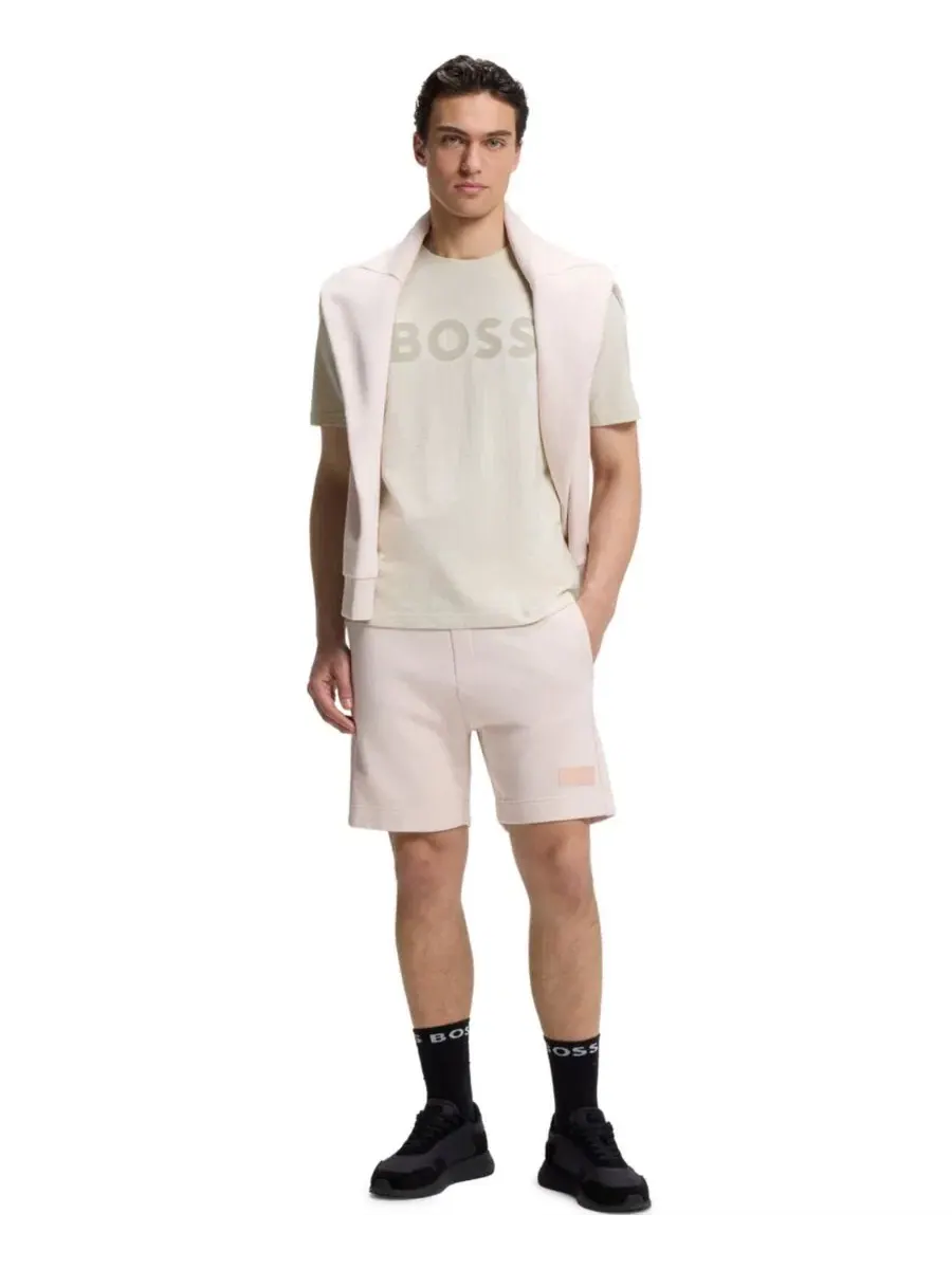 Футболка из хлопка с логотипом, модель Tonal Logo Hugo Boss — изображение 4 из 5, белый