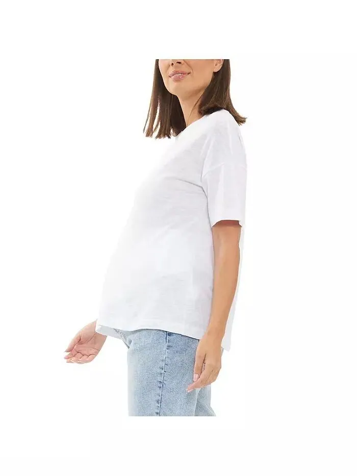 Футболка Claud Crew Neck белая Ripe Maternity — изображение 2 из 3, белый