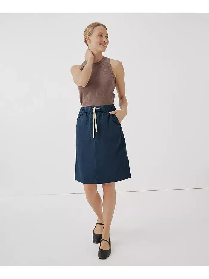 Женская юбка из органического хлопка Daily Twill Pact — изображение 2 из 3, темно-синий