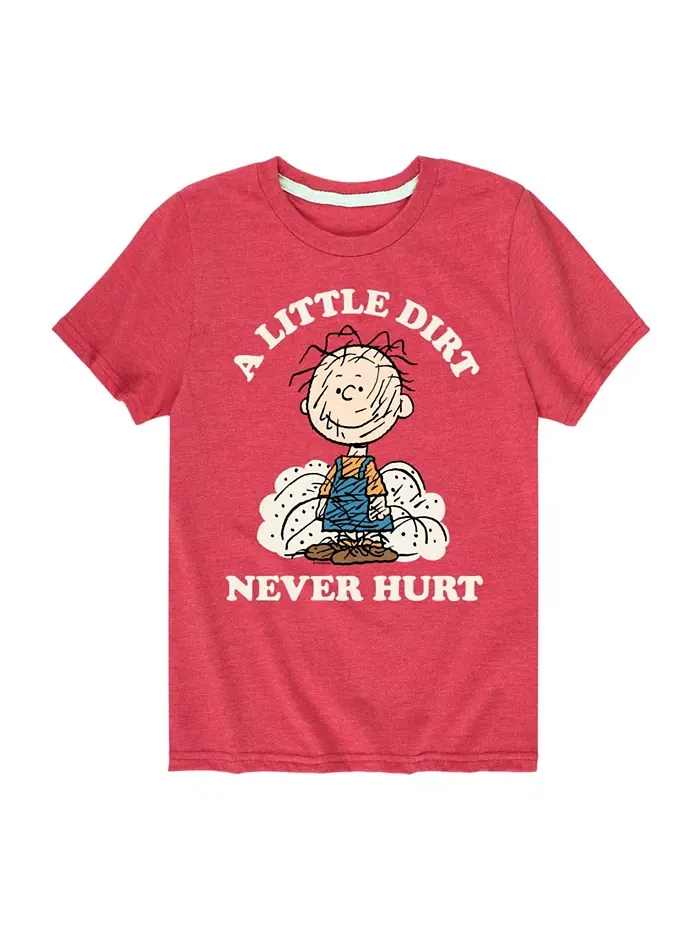 Футболка с принтом "A Little Dirt Never Hurt" для мальчиков старшего возраста Peanuts — изображение 1 из 3, красный
