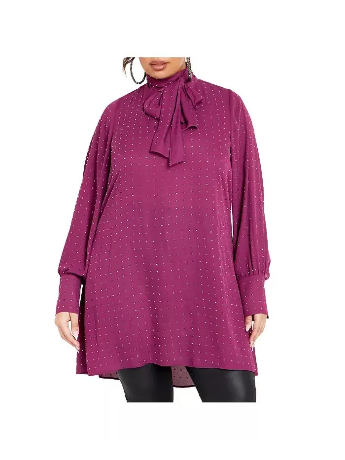 Женская туника-топ Nailhead CITY CHIC — изображение 1 из 3, малина