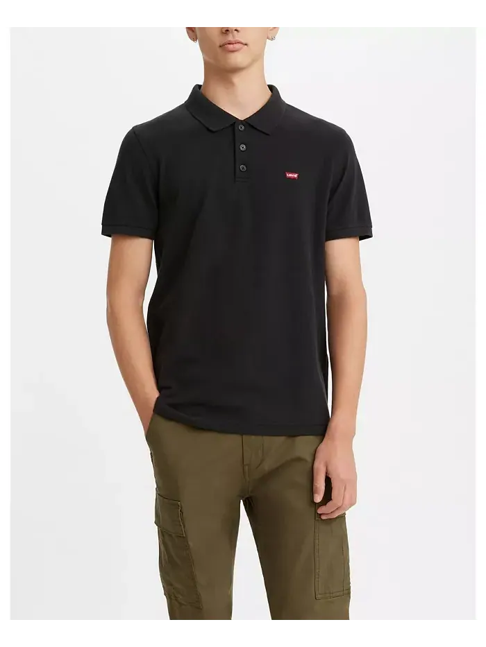 Мужская рубашка-поло Housemark Regular Fit с коротким рукавом Levi'S — изображение 1 из 3, черный