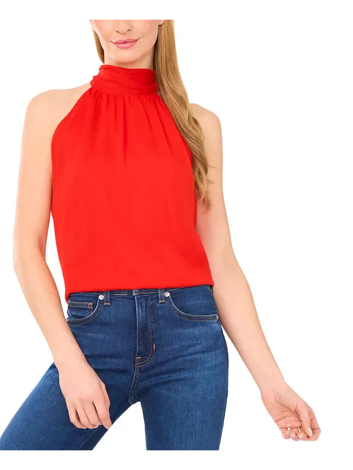 Женский топ-бюстье без рукавов Halter Top CeCe — изображение 1 из 3, красный