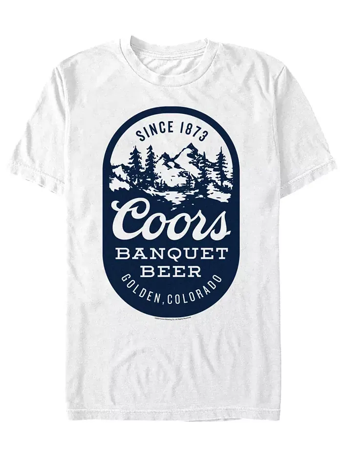Мужская футболка с коротким рукавом Coors Golden Coors Brewing Company — белый