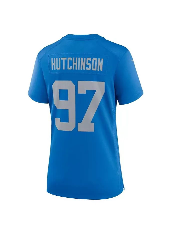 Женская запасная игровая майка Эйдана Хатчинсона из «Детройт Лайонс» Nike — изображение 5 из 5, синий белый