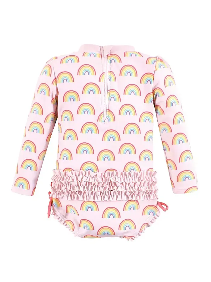 Детский купальный костюм для девочек Hudson Rashguard, Sunset Stripe, 6-9 месяцев Hudson Baby — изображение 2 из 2