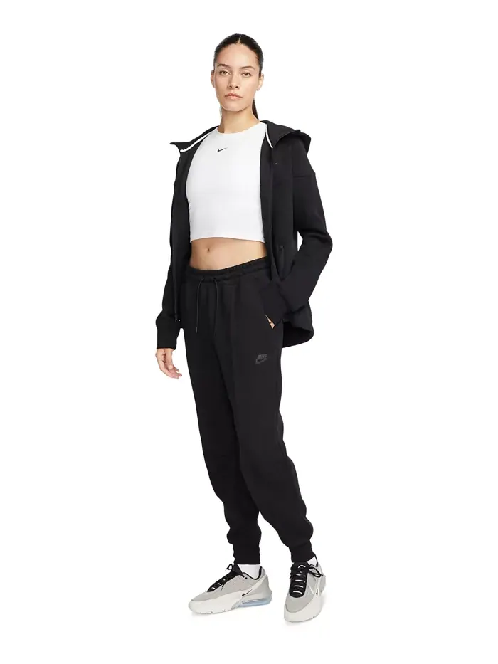 Женские спортивные брюки Tech Fleece Mid-Rise Nike — изображение 3 из 8, черный