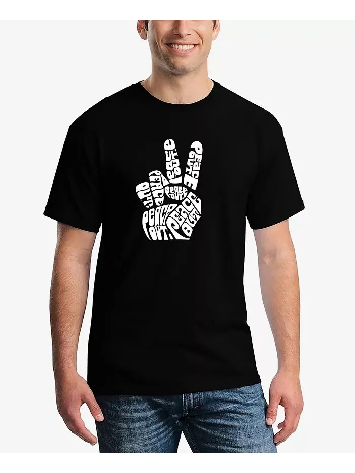 Футболка мужская Word Art Peace Out LA Pop Art — изображение 1 из 3, черный