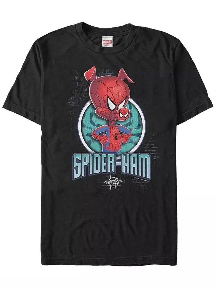 Футболка с коротким рукавом Marvel Men's Spider-Man Into The Spiderverse I Am Spider-Ham Fifth Sun — изображение 1 из 1