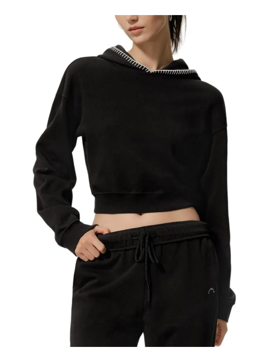 Укороченная толстовка Seamflow Poise Pullover Hoddie LILYSILK — изображение 1 из 5, черный
