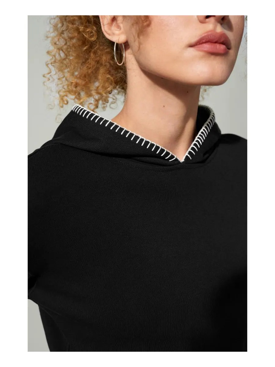 Укороченная толстовка Seamflow Poise Pullover Hoddie LILYSILK — изображение 4 из 5, черный