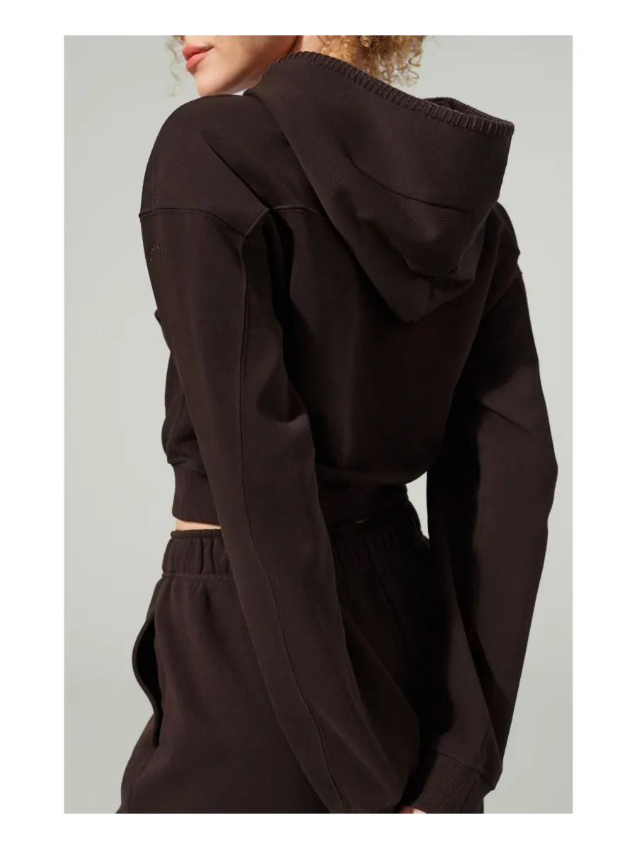 Укороченная толстовка Seamflow Poise Pullover Hoddie LILYSILK — изображение 4 из 5, эспрессо
