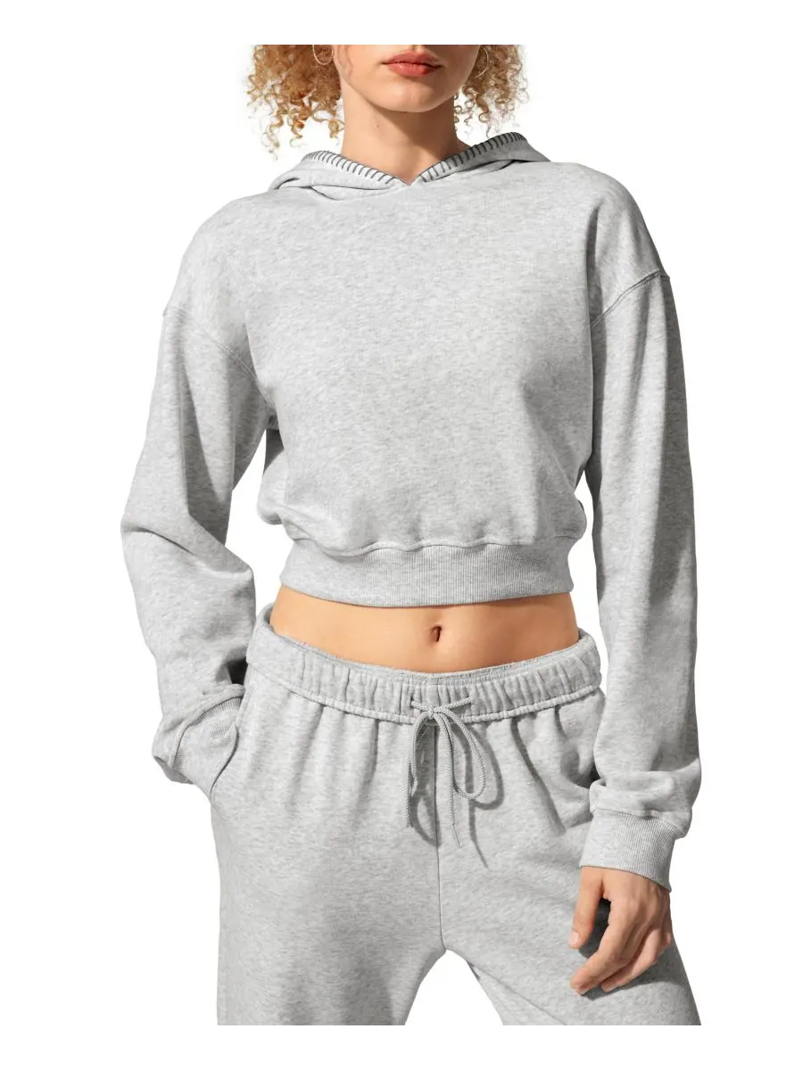 Укороченная толстовка Seamflow Poise Pullover Hoddie LILYSILK — изображение 1 из 5, цвет вереска-серый