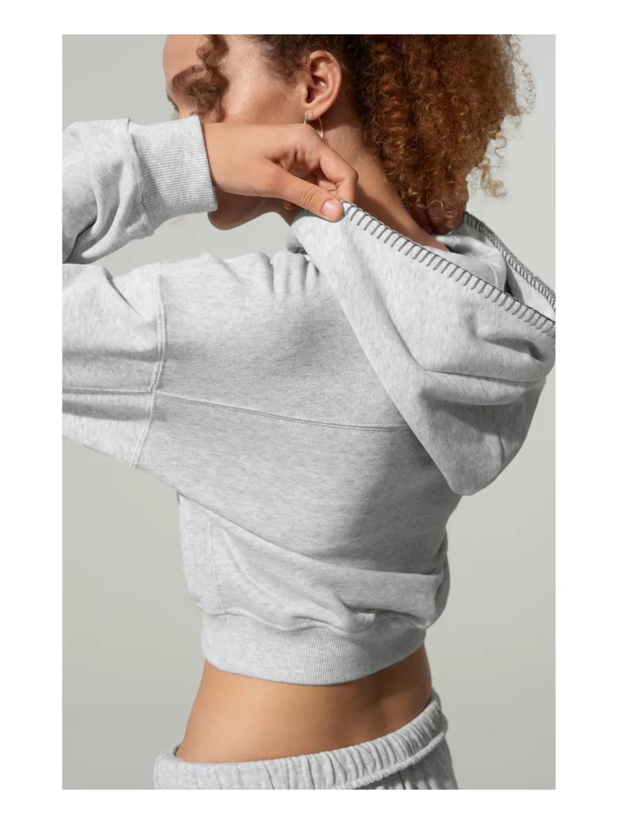 Укороченная толстовка Seamflow Poise Pullover Hoddie LILYSILK — изображение 5 из 5, цвет вереска-серый