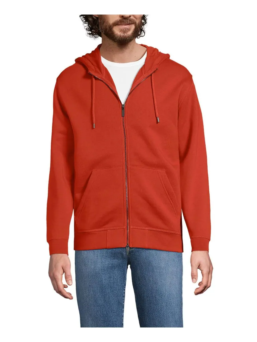 Мужская толстовка с длинным рукавом RainDefense Serious Sweats на молнии Lands' End — изображение 1 из 3, бурбон