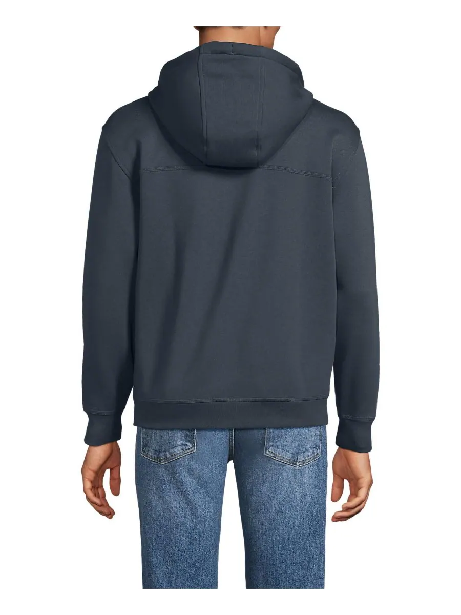 Мужская толстовка с длинным рукавом RainDefense Serious Sweats на молнии Lands' End — изображение 2 из 3, серый