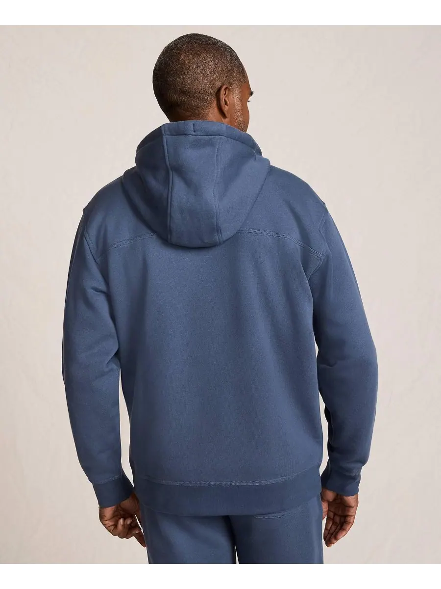 Мужская толстовка с длинным рукавом RainDefense Serious Sweats на молнии Lands' End — изображение 2 из 4, синий