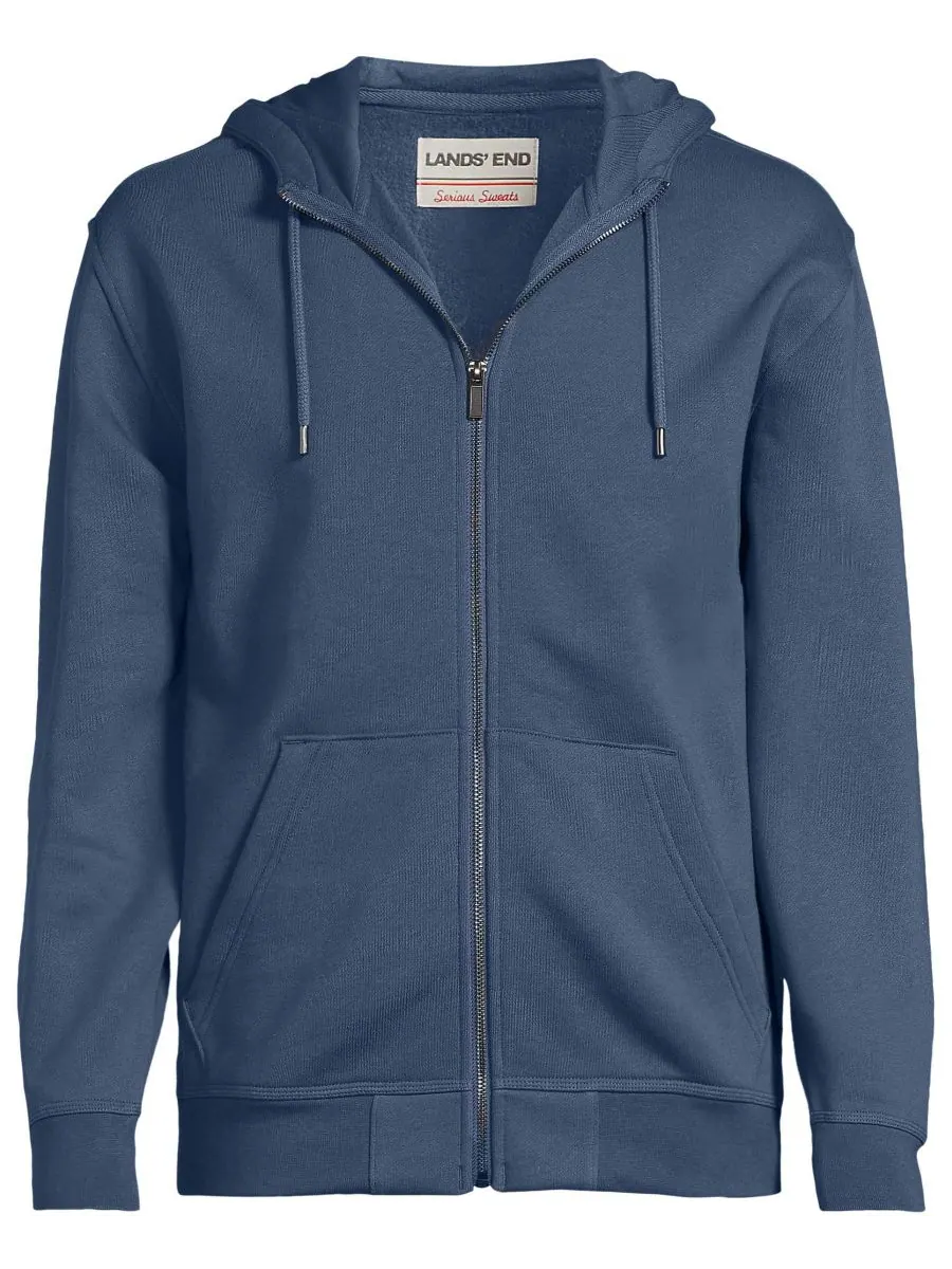 Мужская толстовка с длинным рукавом RainDefense Serious Sweats на молнии Lands' End — изображение 3 из 4, синий