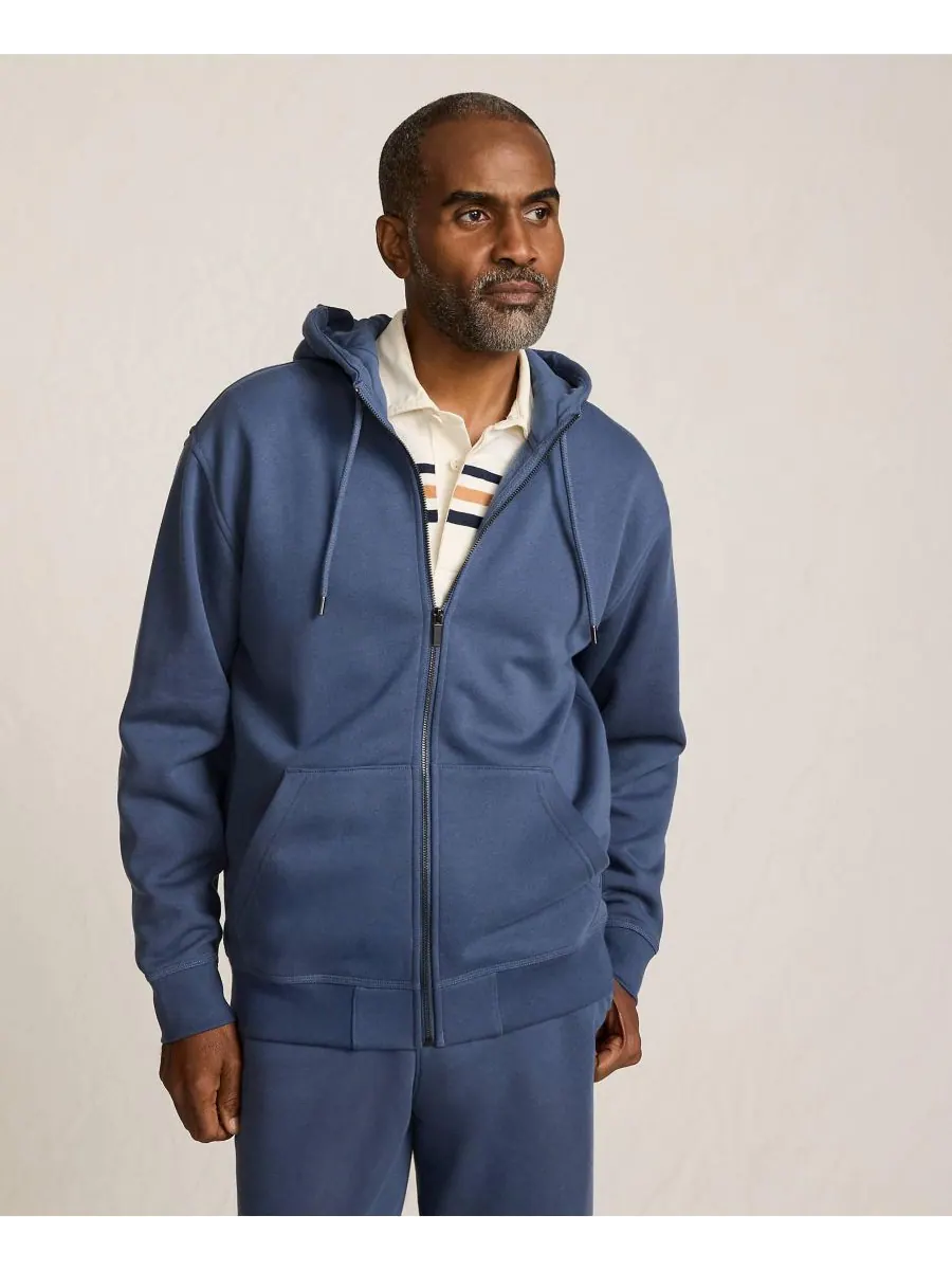Мужская толстовка с длинным рукавом RainDefense Serious Sweats на молнии Lands' End — изображение 4 из 4, синий