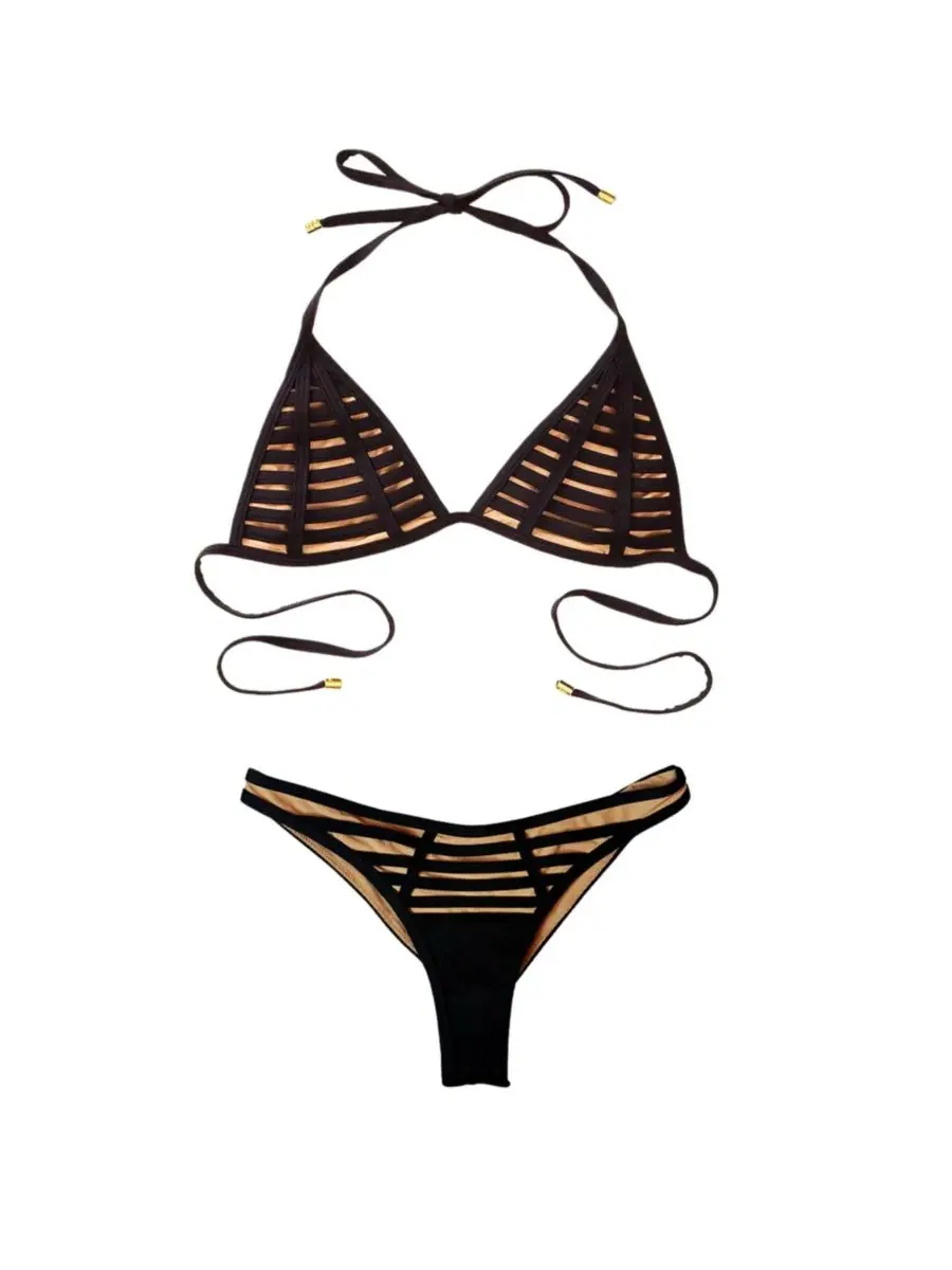 Бикини с вырезами для жаркого лета Beach Bunny Swimwear — изображение 4 из 6, черный