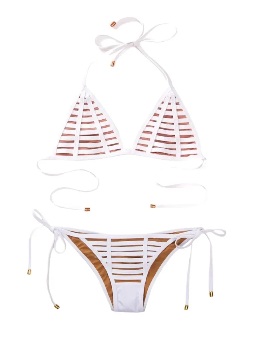 Бикини с вырезами для жаркого лета Beach Bunny Swimwear — изображение 3 из 6, белый