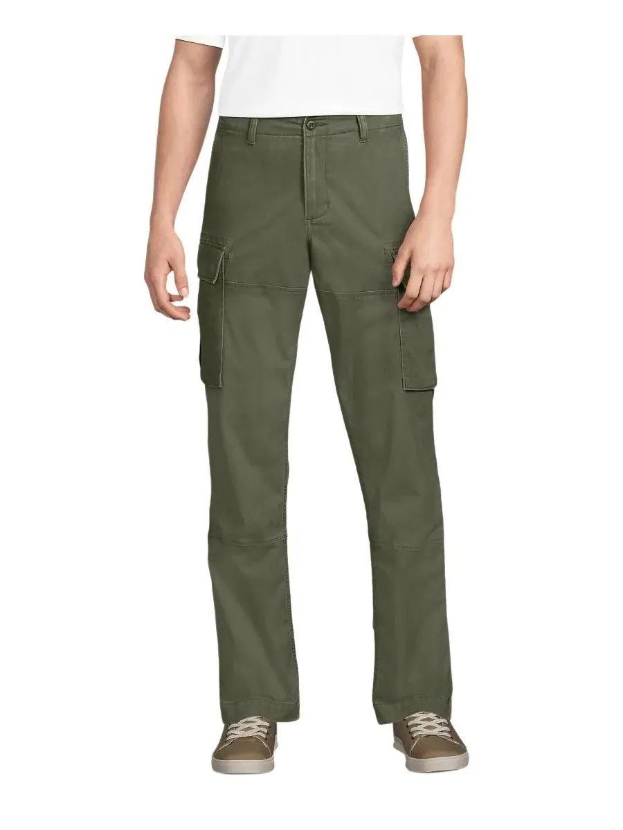 Мужские брюки-карго Knockabout Easy Classic Fit Lands' End — изображение 1 из 2, зеленый