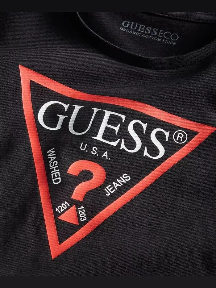 Платье-футболка с длинными рукавами для больших девочек GUESS — изображение 5 из 5, черный