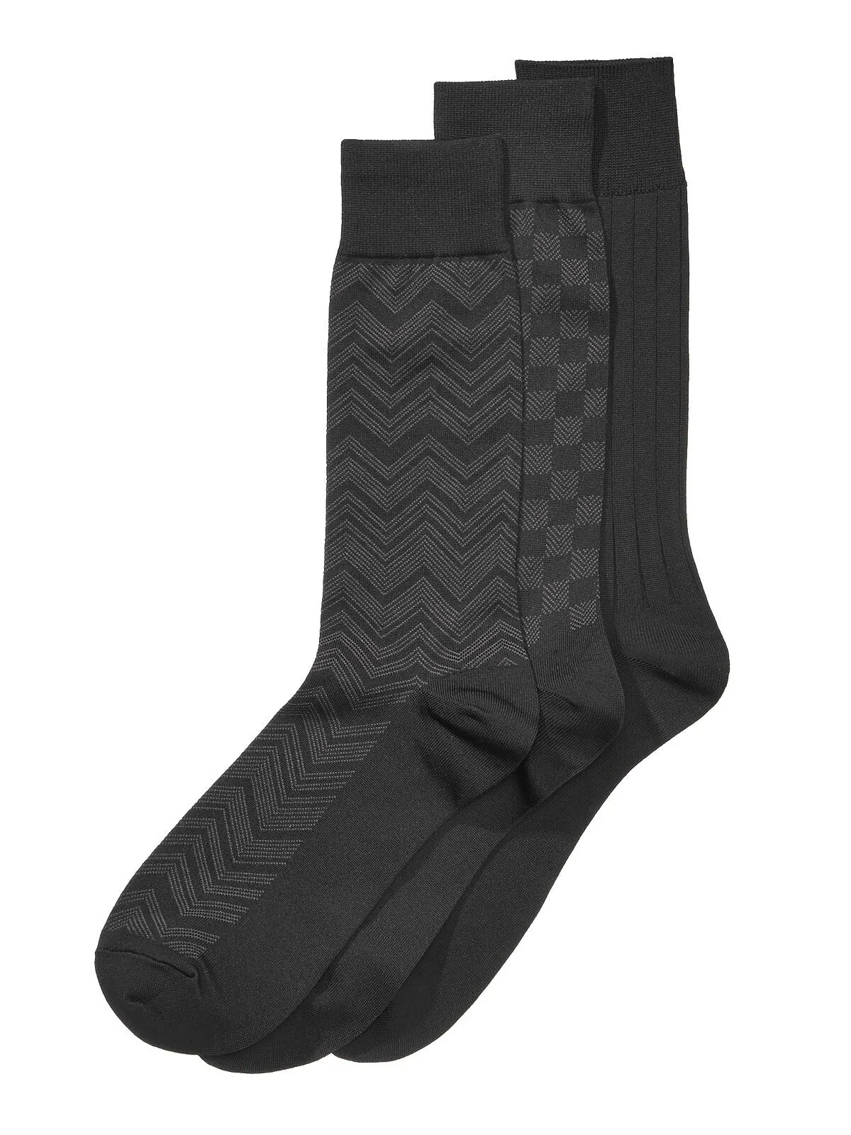 Мужская футболка Perry Ellis, 3 шт. Носки из микрофибры с рисунком Perry Ellis Portfolio — изображение 1 из 2, черный