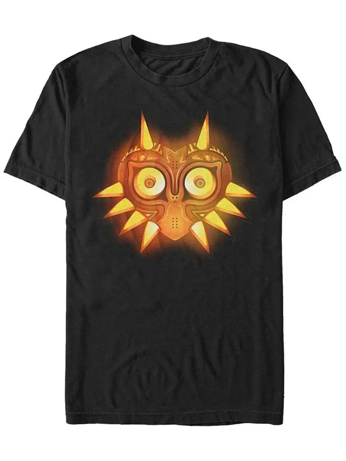 Мужская футболка Nintendo Zelda Glowing Majoras Mask Хэллоуин с тыквой и короткими рукавами Fifth — изображение 1 из 1