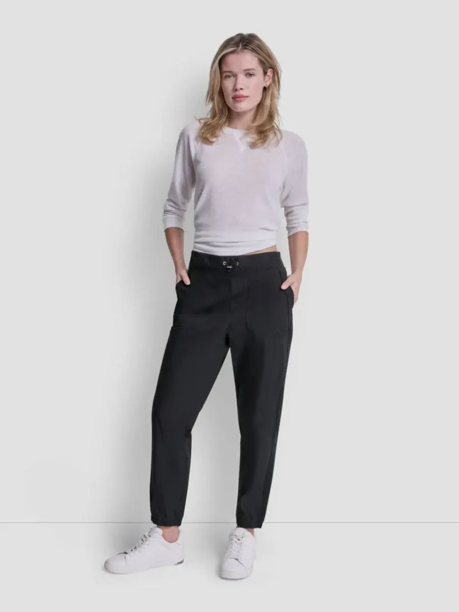Женские спортивные брюки с высокой посадкой, эластичным поясом и швом DKNY Sport — изображение 2 из 6, черный