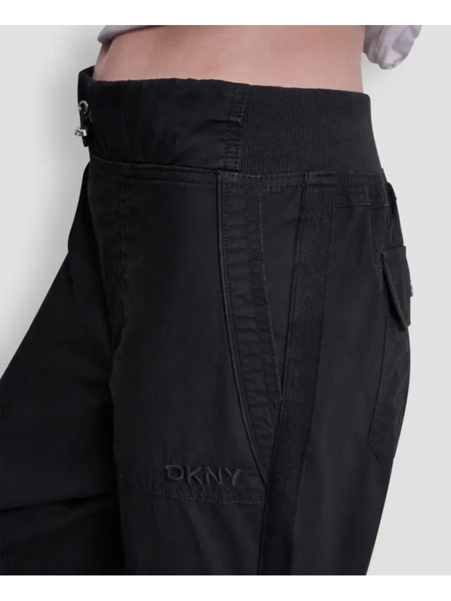 Женские спортивные брюки с высокой посадкой, эластичным поясом и швом DKNY Sport — изображение 4 из 6, черный