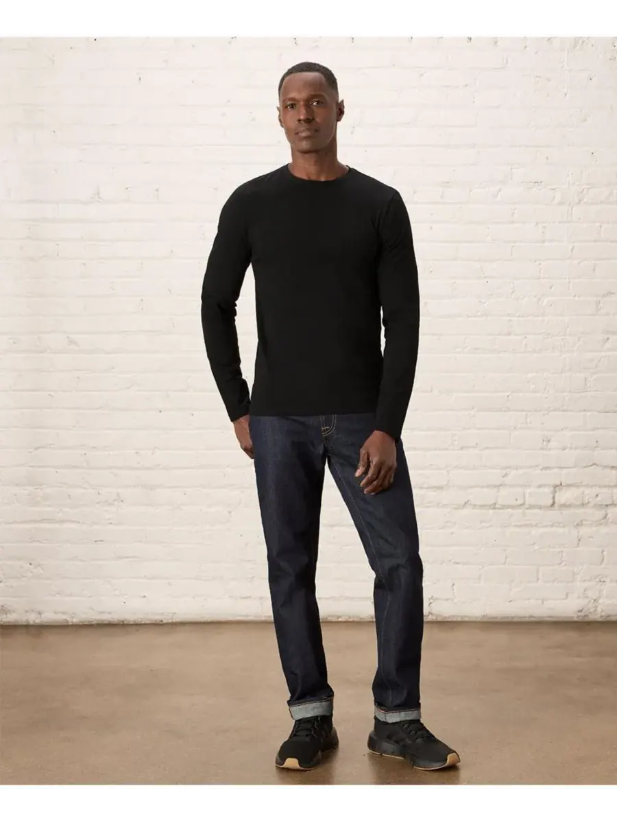 Мужская футболка с длинным рукавом Luxe Signature Slim, изготовленная из органического хлопка Pact — изображение 2 из 5