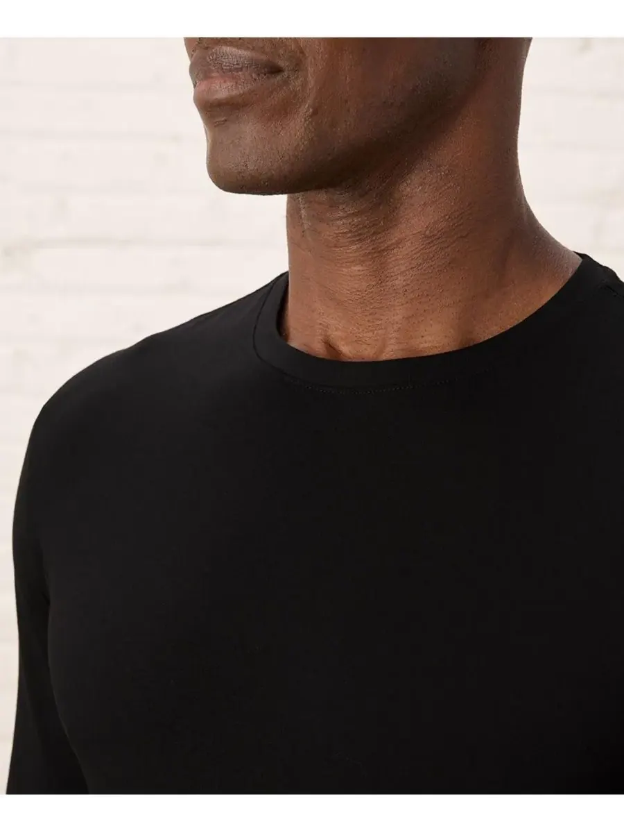 Мужская футболка с длинным рукавом Luxe Signature Slim, изготовленная из органического хлопка Pact — изображение 3 из 5