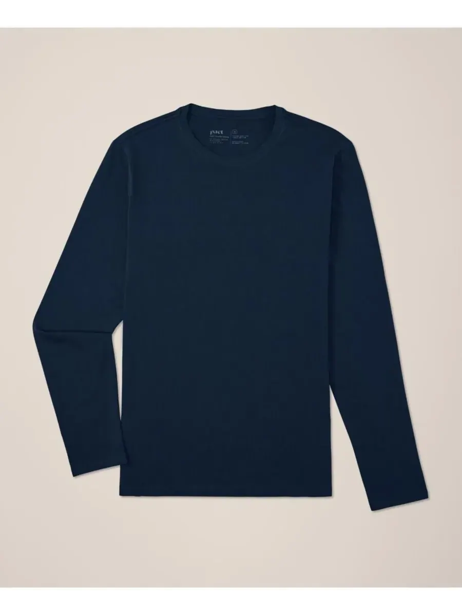 Мужская футболка с длинным рукавом Luxe Signature Slim, изготовленная из органического хлопка Pact — изображение 5 из 5