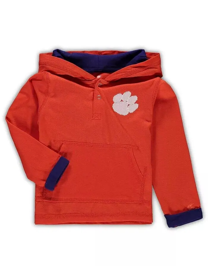Комплект с капюшоном и спортивными штанами Clemson Tigers Poppies для мальчиков оранжевого и серого — изображение 2 из 4