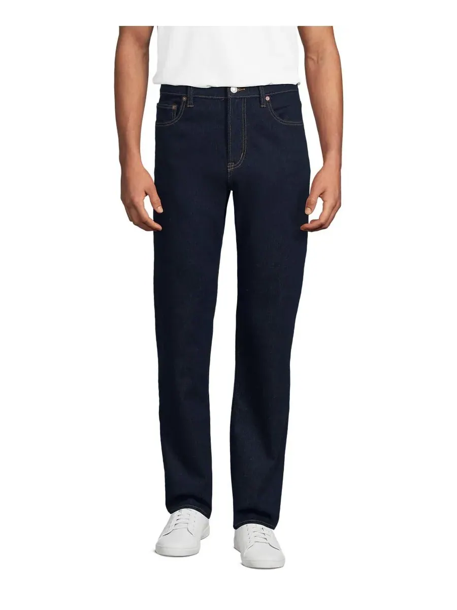 Lands' End Мужские джинсы Forever Blue с эластичным поясом и классическим кроем — изображение 1 из 3, синий
