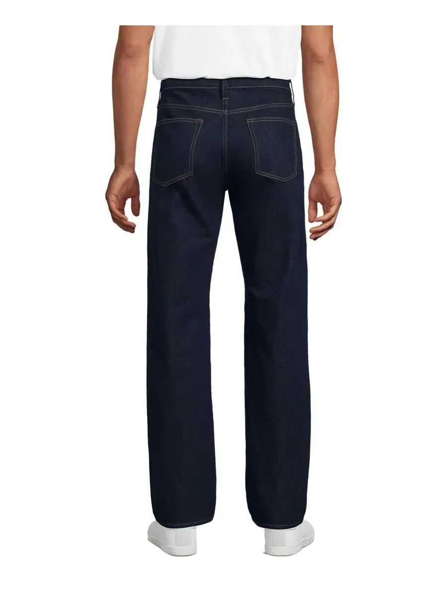 Lands' End Мужские джинсы Forever Blue с эластичным поясом и классическим кроем — изображение 2 из 3, синий
