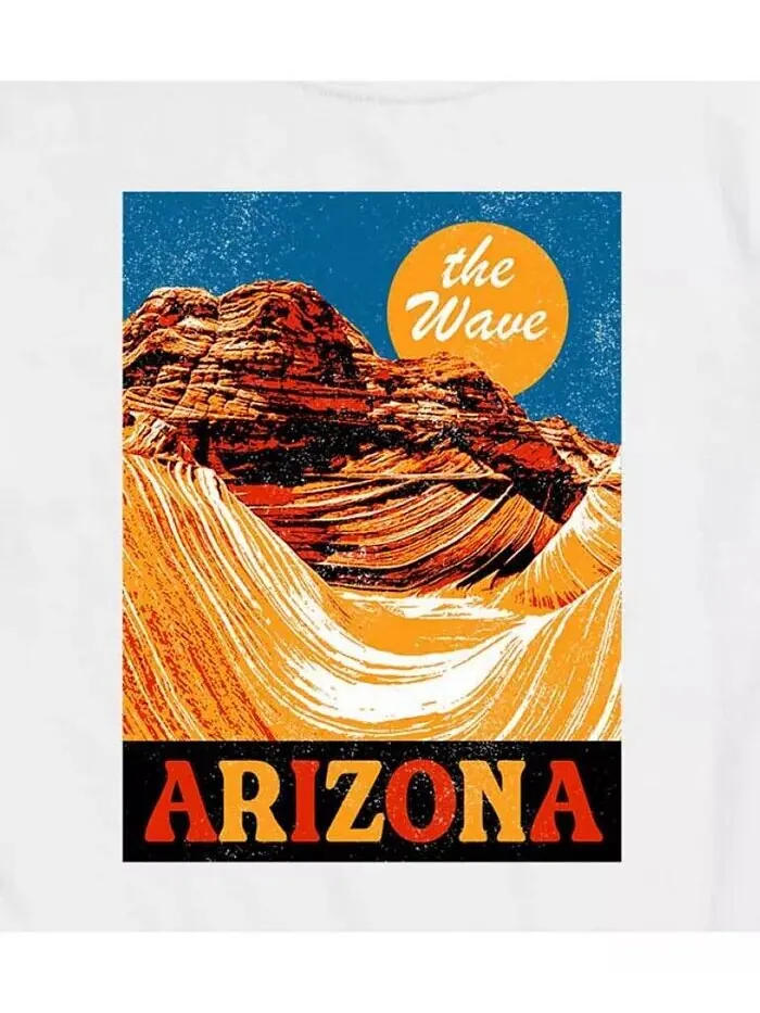 Hybrid Apparel Мужская футболка с коротким рукавом The Wave Arizona AIRWAVES — изображение 2 из 3, белый