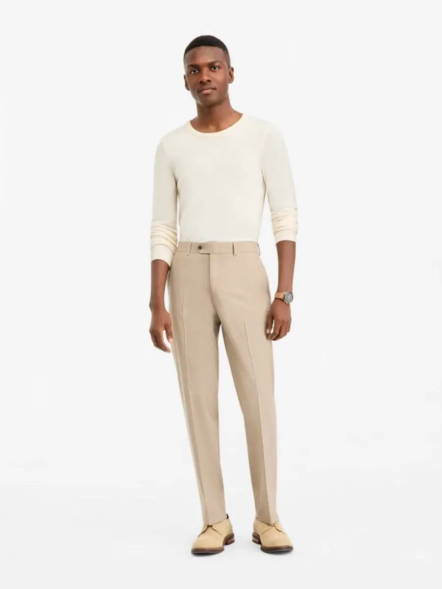 Брюки классические Slim Fit Solid Bar III — изображение 1 из 6, бежевый