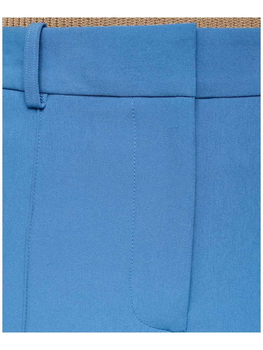 Брюки прямого кроя с высокой посадкой Tech Tailoring High-Waisted Wide-Leg Pants DKNY — изображение 7 из 7, синий