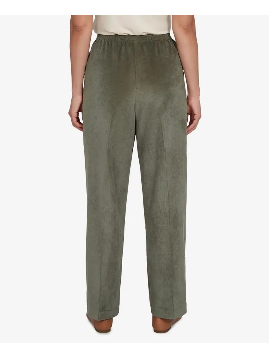 Брюки прямого кроя из вельвета с эластичным поясом Petite Corduroy Elastic Waistband Pants Alfred — изображение 5 из 5