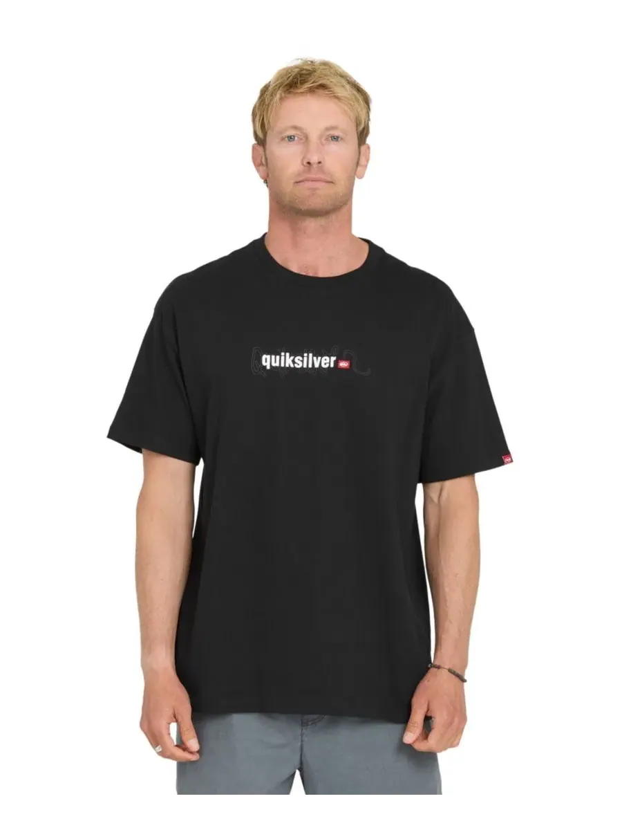 Мужская футболка с коротким рукавом, современный крой Quiksilver — изображение 1 из 3, черный