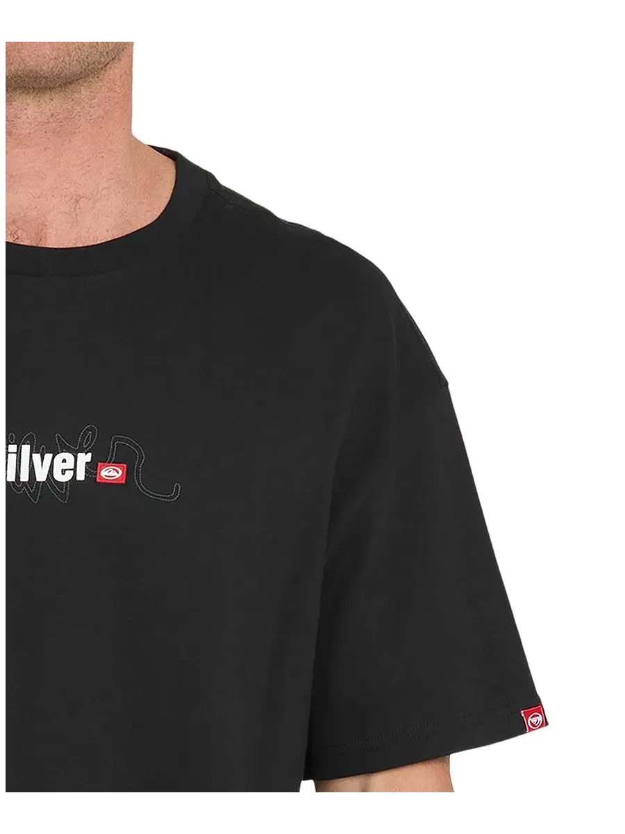 Мужская футболка с коротким рукавом, современный крой Quiksilver — изображение 2 из 3, черный