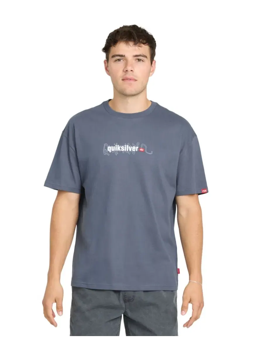 Мужская футболка с коротким рукавом, современный крой Quiksilver — изображение 1 из 3, синий