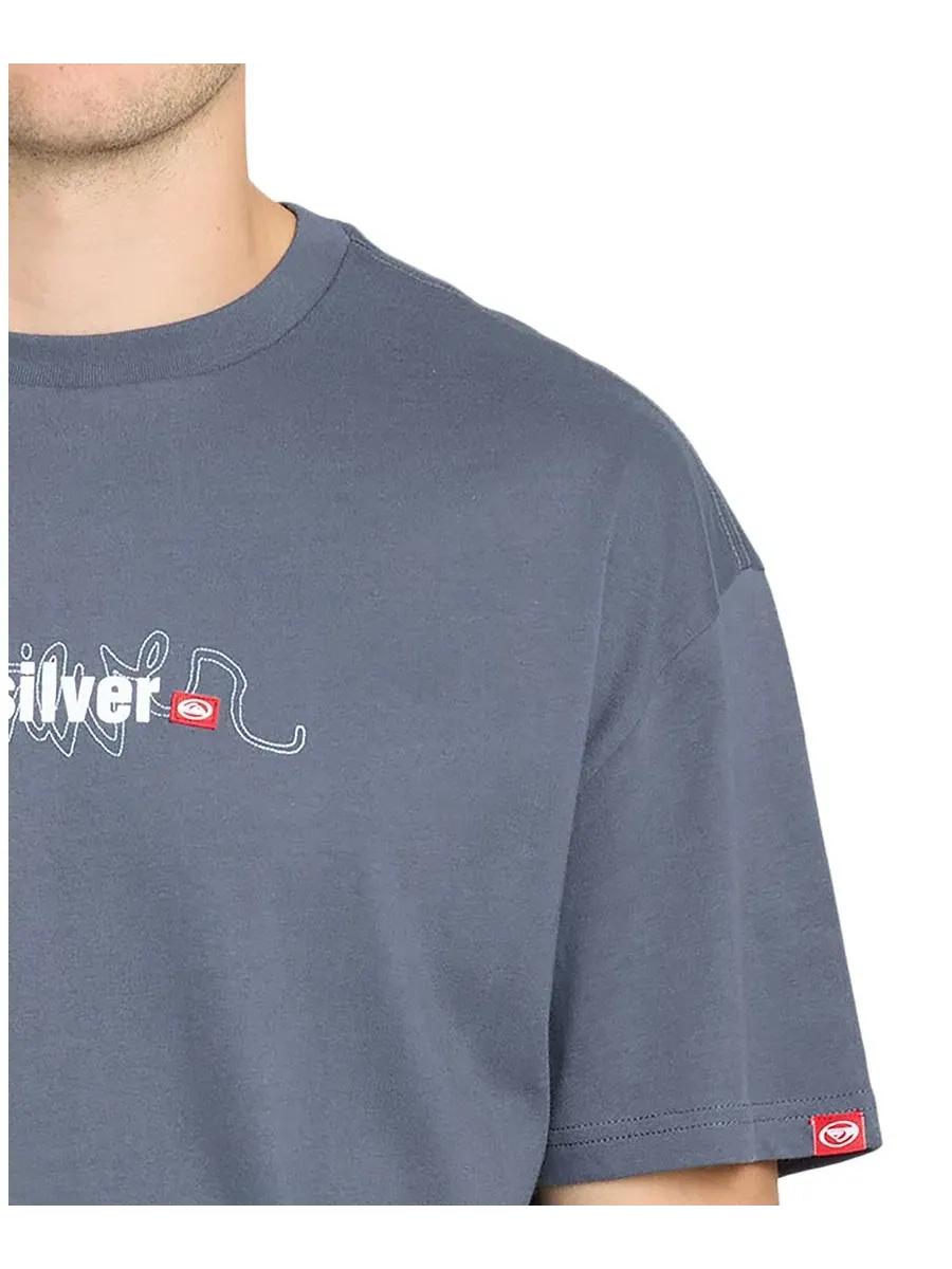 Мужская футболка с коротким рукавом, современный крой Quiksilver — изображение 2 из 3, синий