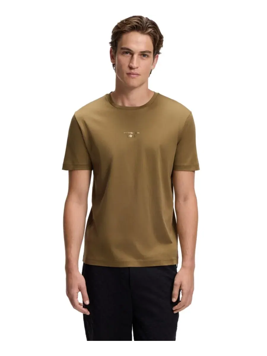 Футболка с длинным рукавом x Porsche Men's Mercerized-Cotton Regular-Fit T-Shirt Hugo Boss — изображение 1 из 5, коричневый